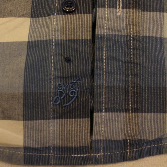 Boys Shirt. 100% cotton, blue check pattern - Picture 5 of 8